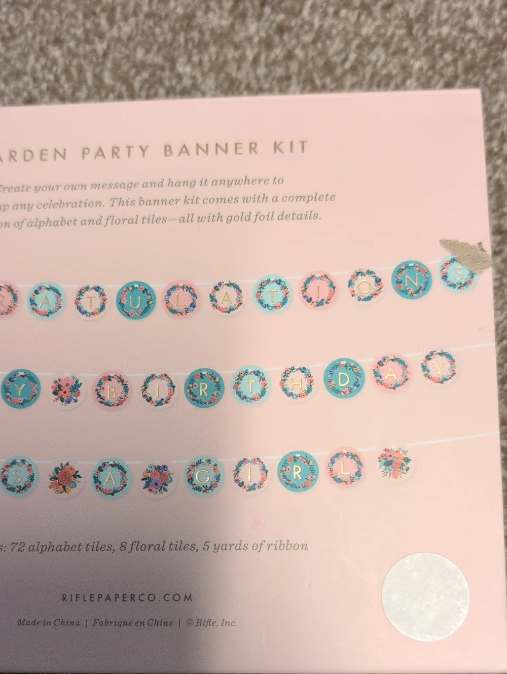 NWT Rifle Paper Co. Garden Party Banner Kit